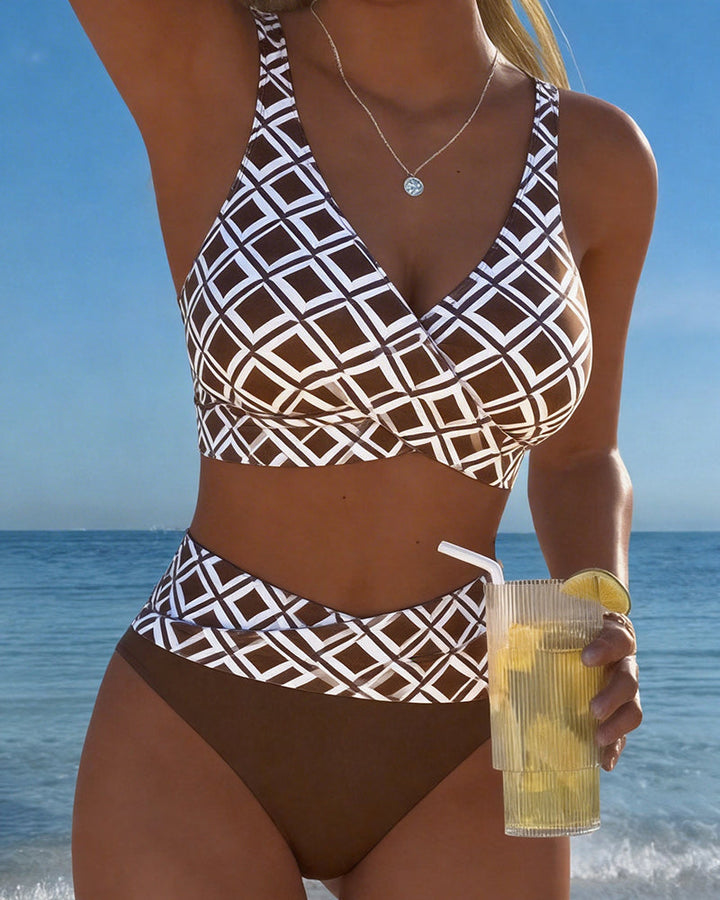 Moda Lusitana - Hauts Imprimés de Bikini à Taille Élevée
