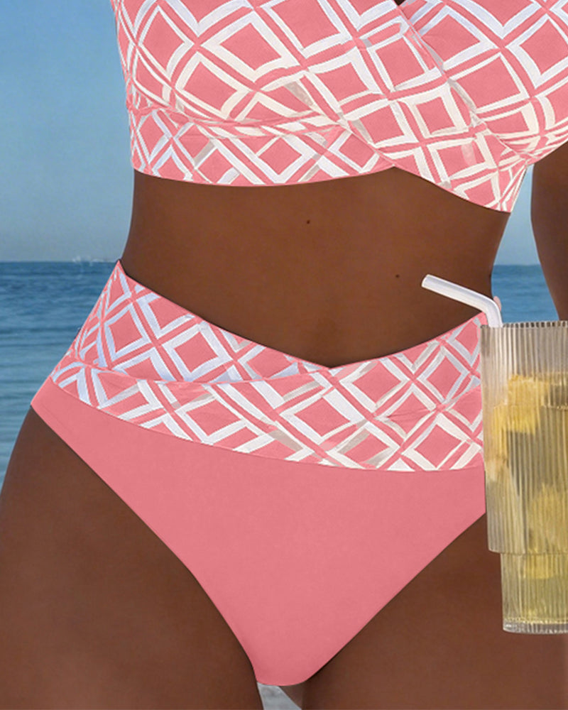 Moda Lusitana - Hauts Imprimés de Bikini à Taille Élevée