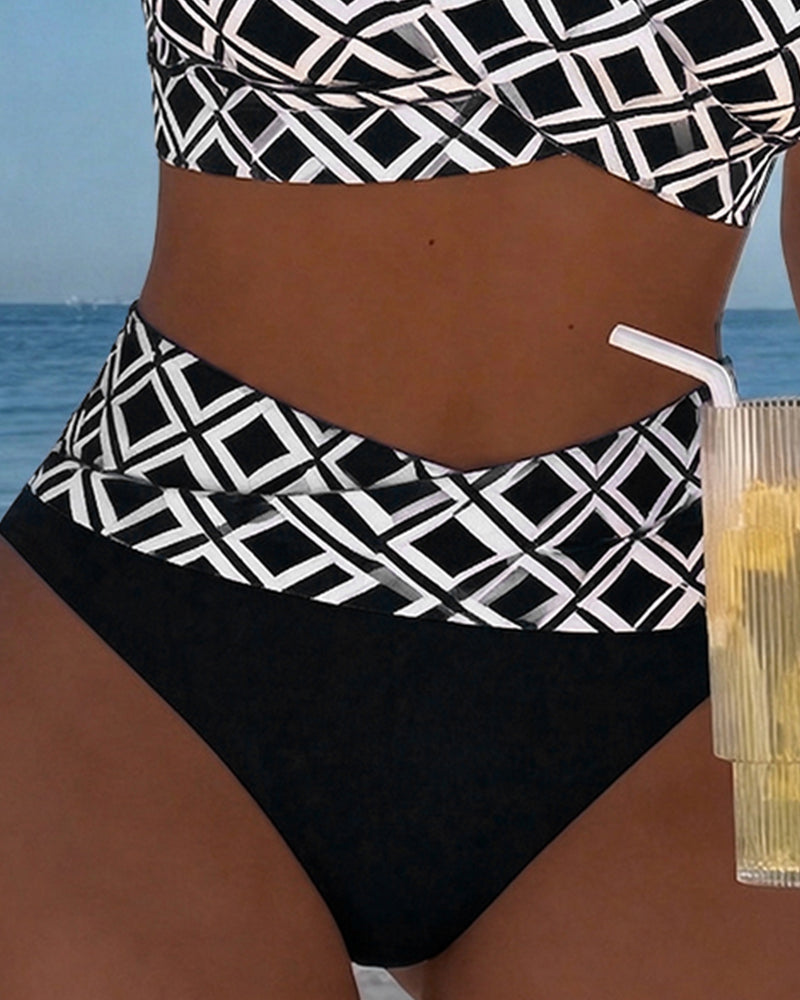 Moda Lusitana - Hauts Imprimés de Bikini à Taille Élevée
