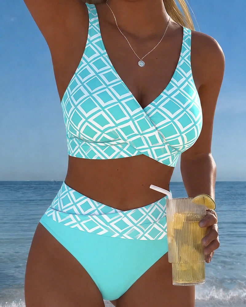 Moda Lusitana - Hauts Imprimés de Bikini à Taille Élevée