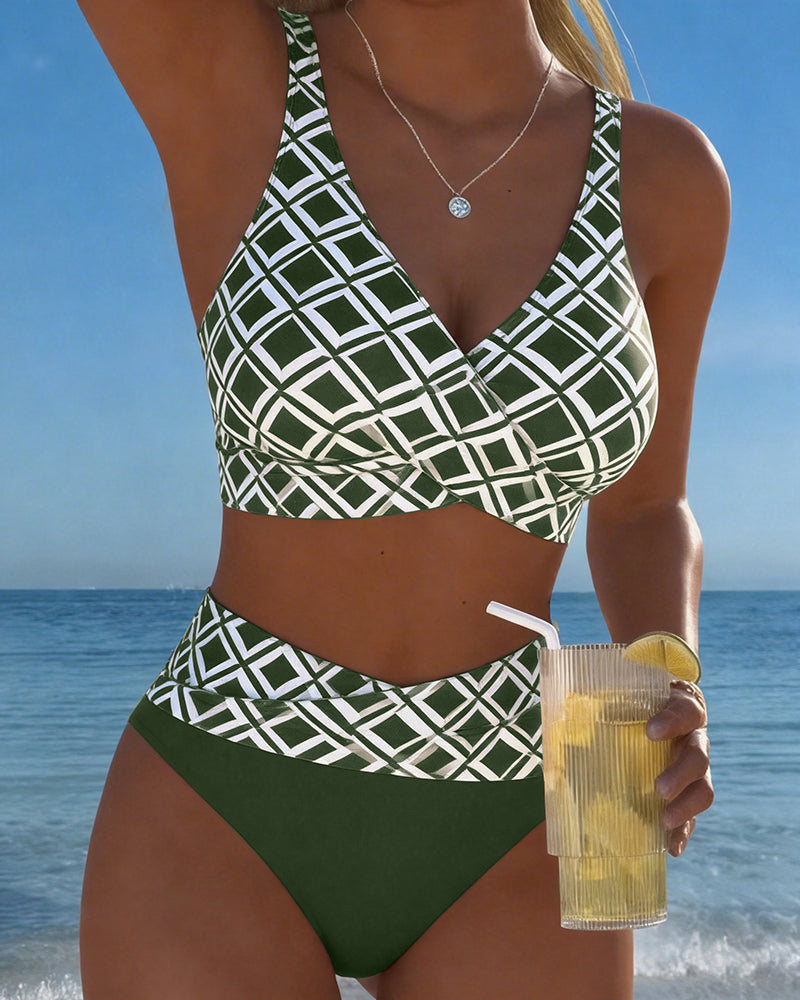 Moda Lusitana - Hauts Imprimés de Bikini à Taille Élevée