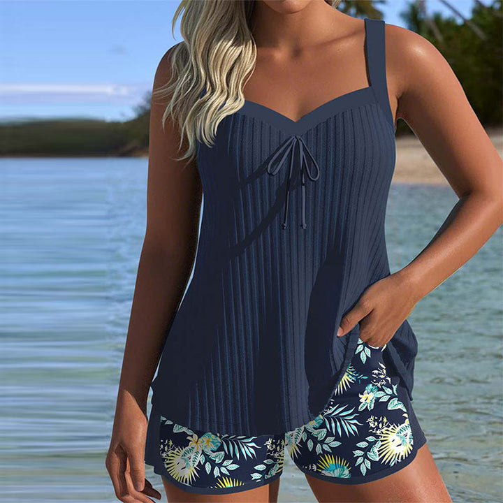 Moda Lusitana - Tankini Rayé avec Pantalon Court