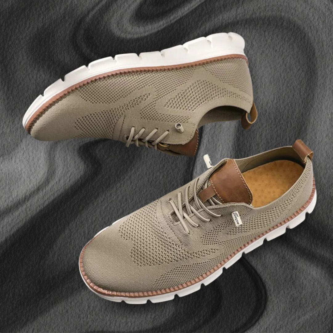 Chaussures Ultra-Confort Respirantes : Kaki-Blanc