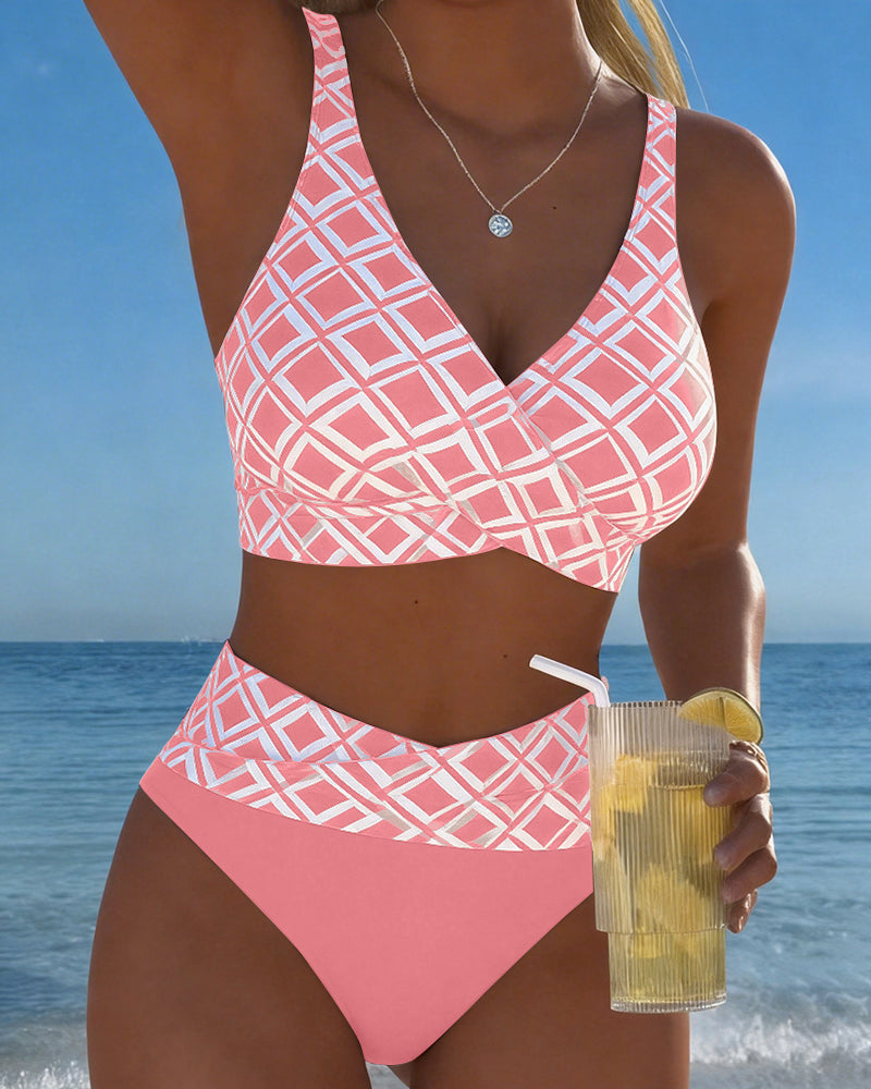 Moda Lusitana - Hauts Imprimés de Bikini à Taille Élevée