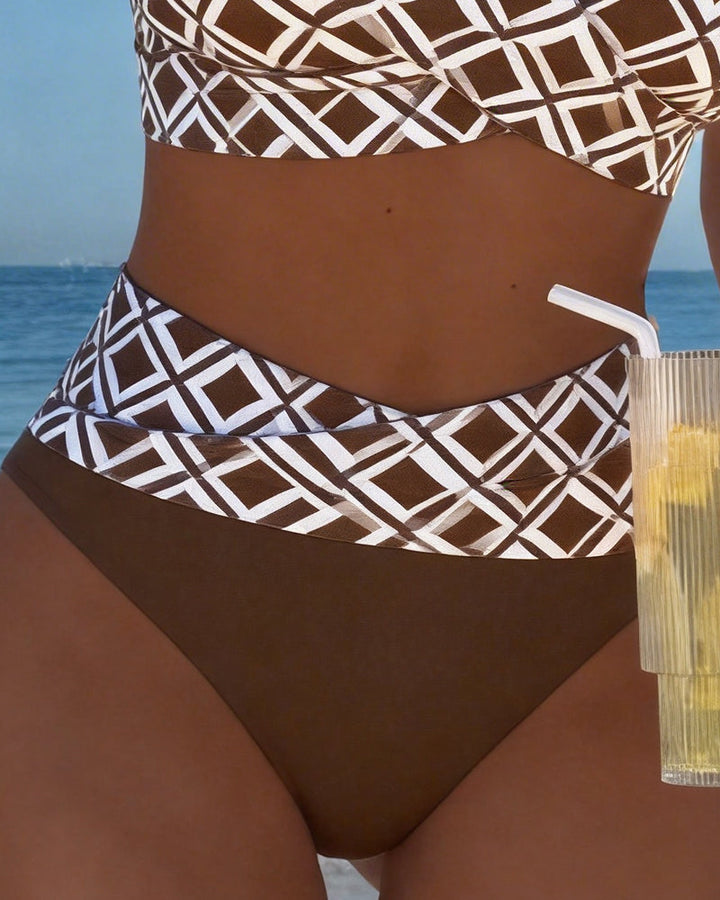 Moda Lusitana - Hauts Imprimés de Bikini à Taille Élevée