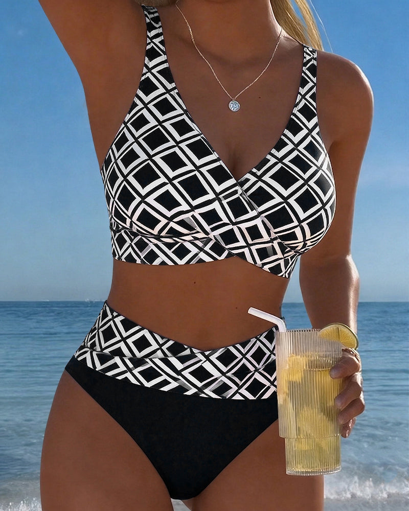 Moda Lusitana - Hauts Imprimés de Bikini à Taille Élevée