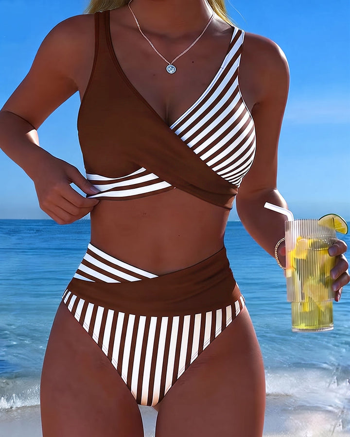 Moda Lusitana - Maillot de Bain Élégant à Rayures