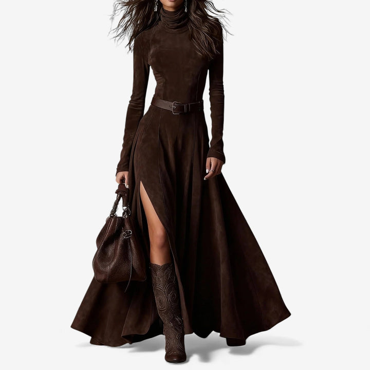 Élodie | Robe longue chic avec ceinture assortie