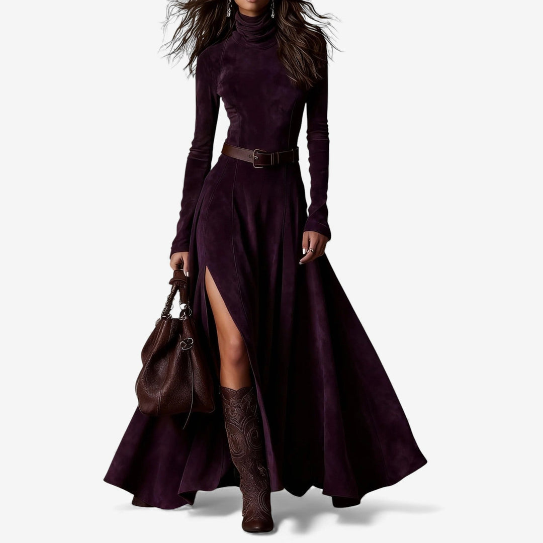 Élodie | Robe longue chic avec ceinture assortie