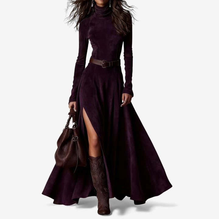 Élodie | Robe longue chic avec ceinture assortie